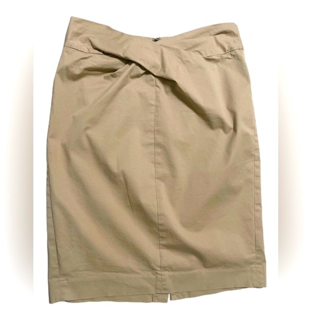 Michael Kors Women's Front Twist Khaki Pencil Skirt Petite